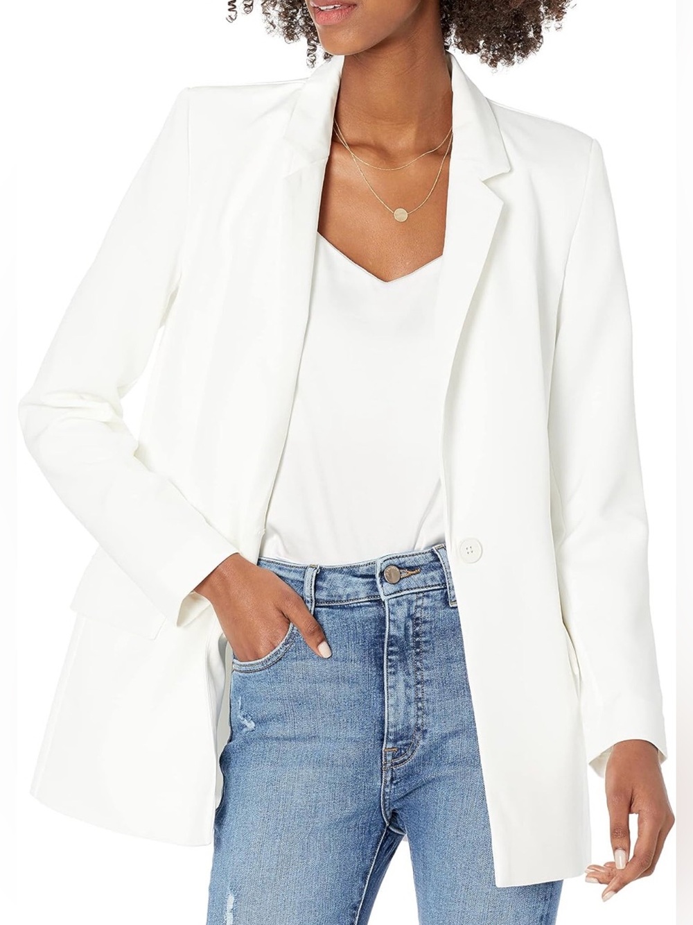 NWOT The Drop Women’s Blake Long Blazer White Ivory Medium - Never Worn!